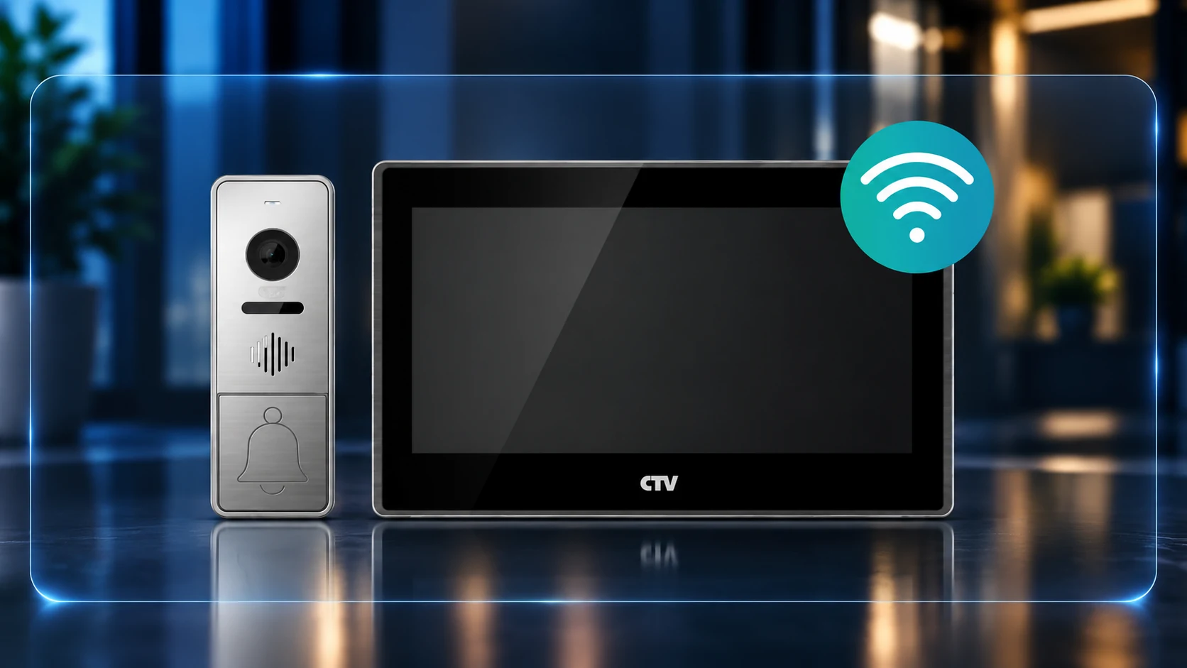 Комплект видеодомофона CTV-M5704AI с Wi-Fi и управлением со смартфона